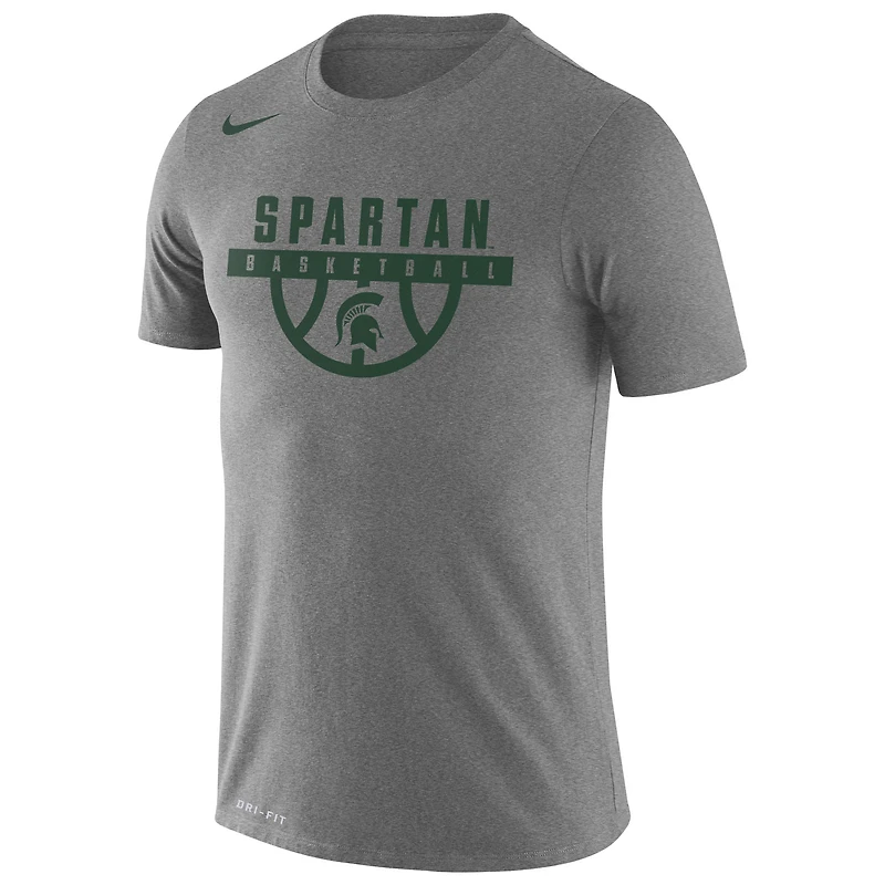 T-shirt Nike gris Michigan State Spartans Basketball Drop Legend Performance pour homme