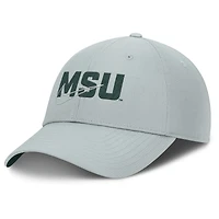 Casquette ajustable Nike Michigan State Spartans Club Prep Performance grise pour homme