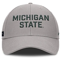 Casquette d'entraînement ajustable Nike grise Michigan State Spartans Rise pour homme