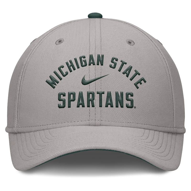 Casquette Nike grise Michigan State Spartans Rise Prep Performance Flex pour homme