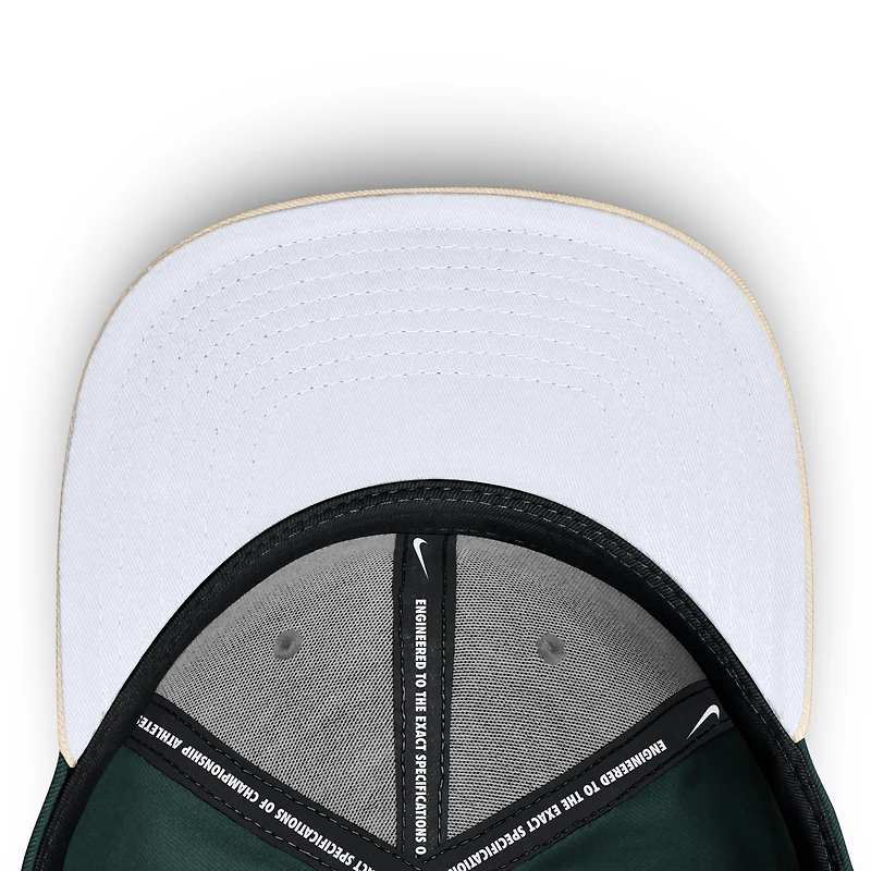 Casquette Nike Pro Legacy Snapback Michigan State Spartans Vert/Crème pour homme