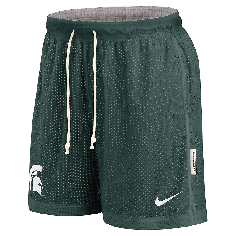 Men's Nike Green/Gray Michigan State Spartans Courtside Standard Issue Dri-FIT Reversible Shorts
