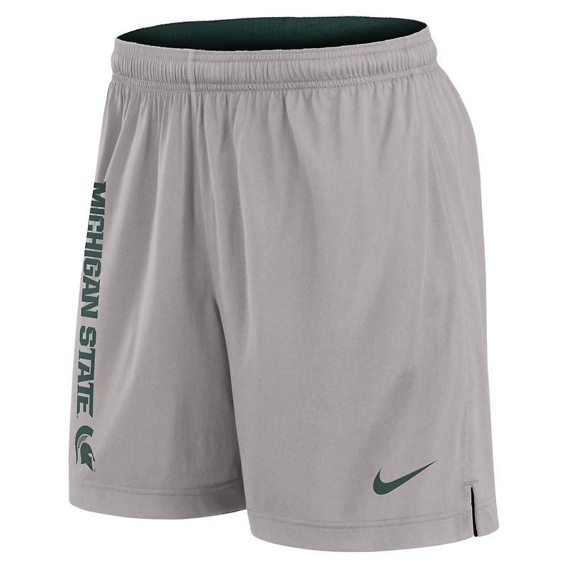 Men's Nike Green/Gray Michigan State Spartans Courtside Standard Issue Dri-FIT Reversible Shorts