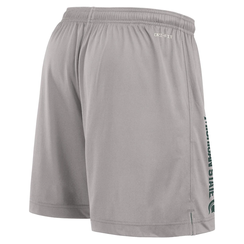 Men's Nike Green/Gray Michigan State Spartans Courtside Standard Issue Dri-FIT Reversible Shorts