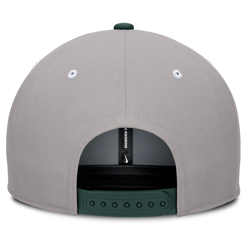 Men's Nike Green/Gray Michigan State Spartans Prep Pro Performance Snapback Hat