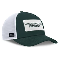 Men's Nike /White Michigan State Spartans 2025 On-Field Rise Patch Trucker Adjustable Hat