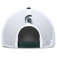 Casquette ajustable Nike verte/blanche Michigan State Spartans 2025 On-Field Rise Patch Trucker pour homme