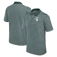 Men's Nike Green/White Michigan State Spartans Primetime Victory Striped Dri-FIT Polo