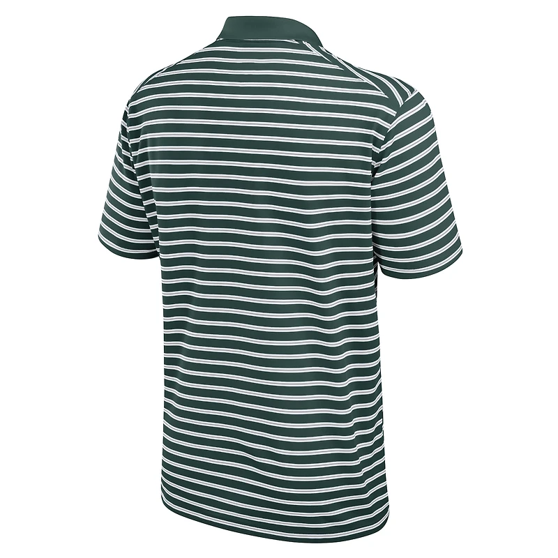 Men's Nike Green/White Michigan State Spartans Primetime Victory Striped Dri-FIT Polo