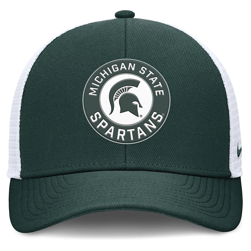 Casquette ajustable Nike verte/blanche Michigan State Spartans Rise Primetime Performance Trucker pour homme