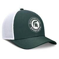Casquette ajustable Nike verte/blanche Michigan State Spartans Rise Primetime Performance Trucker pour homme