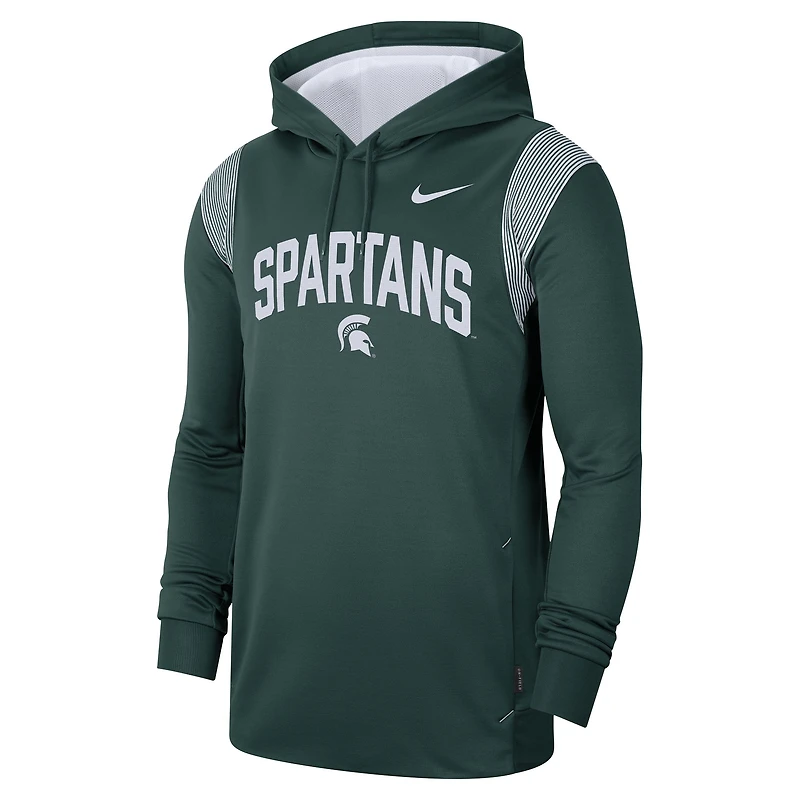 Sweat à capuche Nike Michigan State Spartans 2022 Game Day Sideline Performance vert pour homme