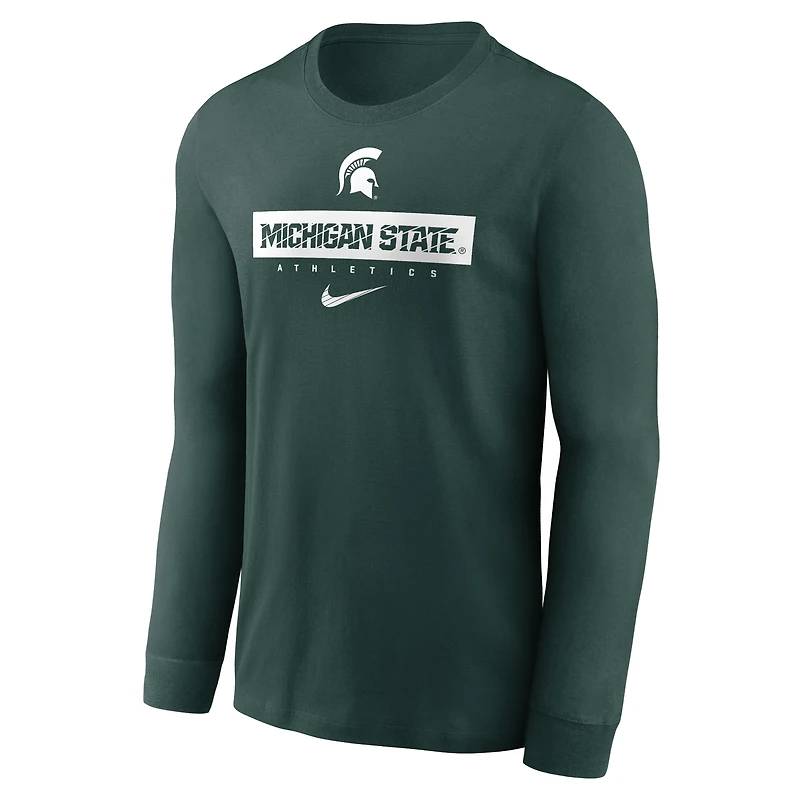Men's Nike Green Michigan State Spartans 2024 Sideline Legend Dri-FIT Long Sleeve T-Shirt