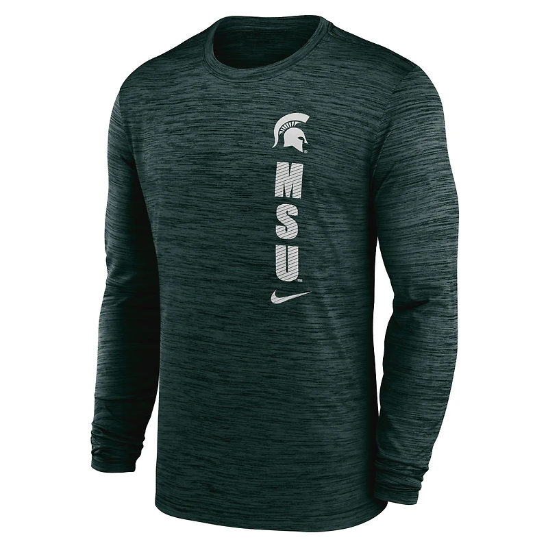Men's Nike Green Michigan State Spartans Sideline Velocity Dri-FIT Long Sleeve T-Shirt