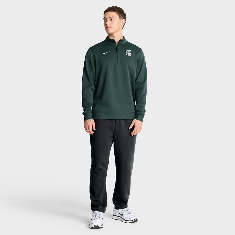 Men's Nike Green Michigan State Spartans 2025 Coaches Premium Dri-FIT Half-Zip Pullover