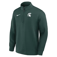 Men's Nike Green Michigan State Spartans 2025 Coaches Premium Dri-FIT Half-Zip Pullover