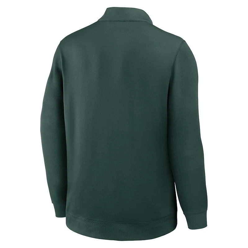 Men's Nike Green Michigan State Spartans 2025 Coaches Premium Dri-FIT Half-Zip Pullover