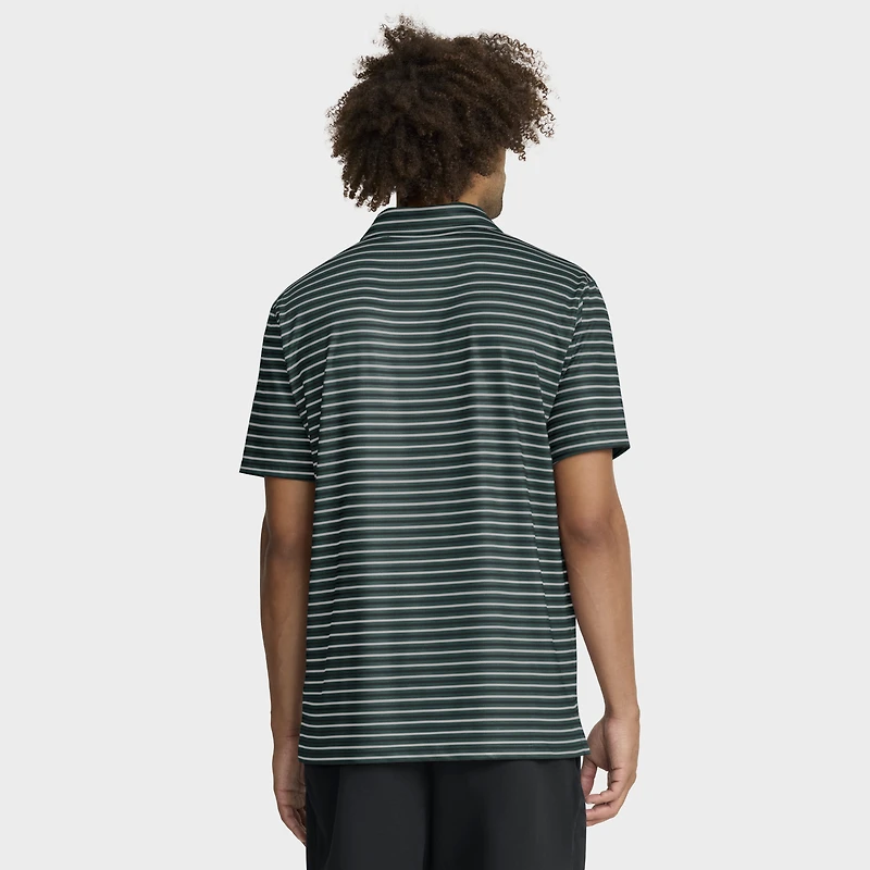 Men's Nike Green Michigan State Spartans 2025 Coaches Premium Tour Stripe Dri-FIT Polo