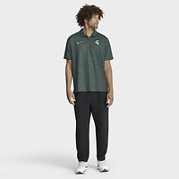 Men's Nike Green Michigan State Spartans 2025 Coaches Premium Tour Stripe Dri-FIT Polo