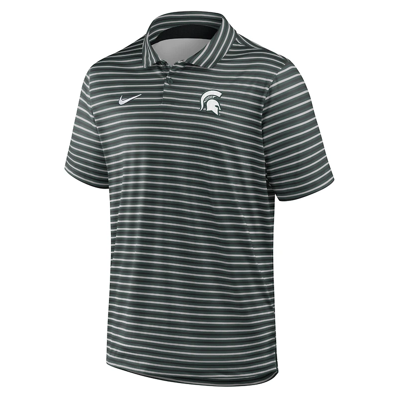 Polo Nike vert Michigan State Spartans 2025 Coaches Premium Tour Stripe Dri-FIT pour homme