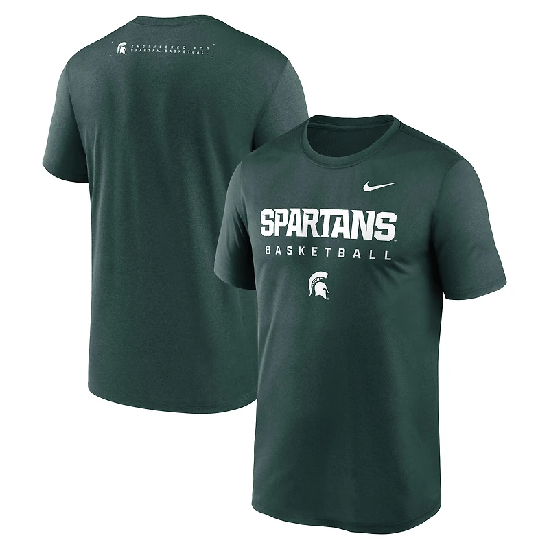 T-shirt Nike vert Michigan State Spartans 2025 Courtside Basketball Legend Dri-FIT pour homme