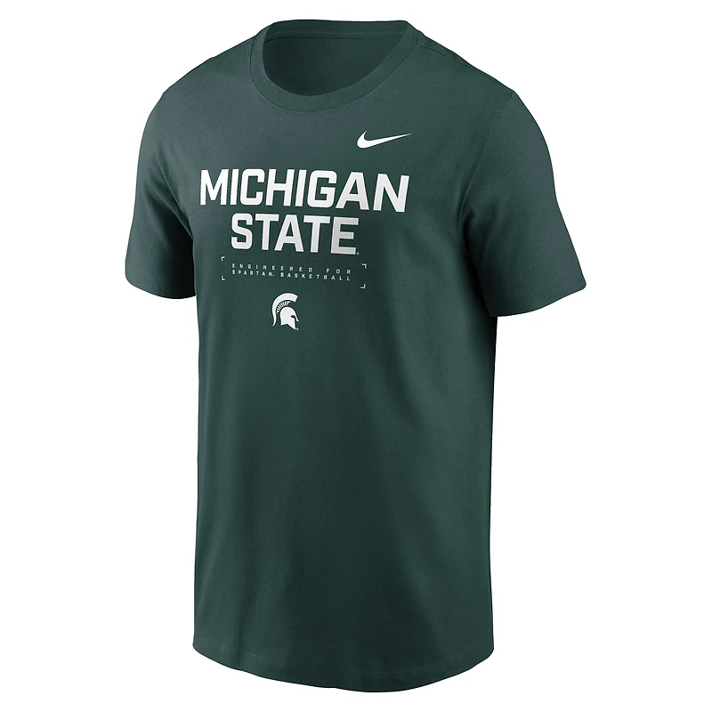 T-shirt Nike vert Michigan State Spartans 2025 Courtside Basketball Performance pour homme
