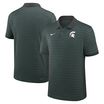 Polo Nike vert Dri-FIT pour homme, coupe début de saison 2025, Michigan State Spartans, entraîneurs, avec rayures Victory