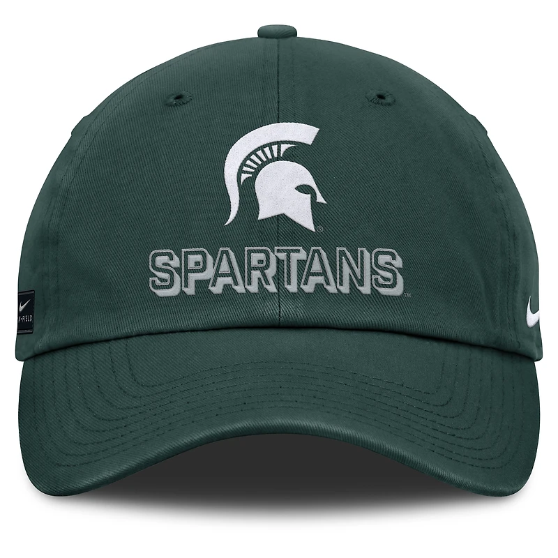 Casquette ajustable Nike verte Michigan State Spartans 2025 On-Field Club pour homme