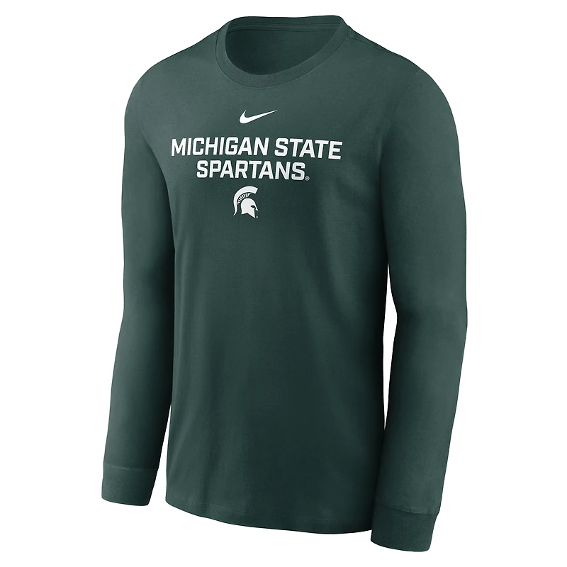 Men's Nike Green Michigan State Spartans 2025 Sideline Dri-FIT Long Sleeve T-Shirt