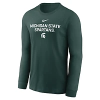 Men's Nike Green Michigan State Spartans 2025 Sideline Dri-FIT Long Sleeve T-Shirt
