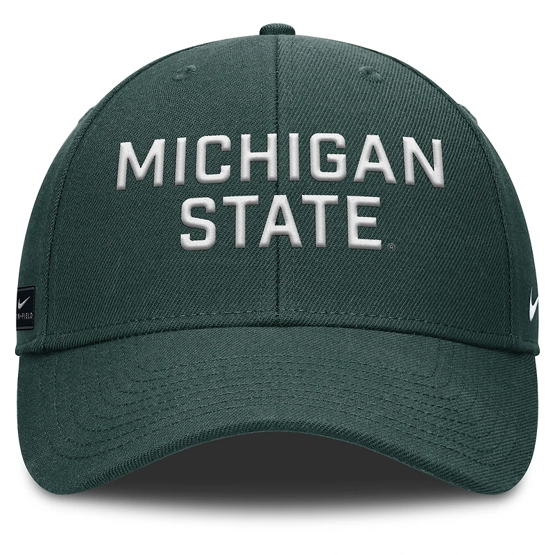 Casquette ajustable Nike verte Michigan State Spartans 2025 Sideline Rise pour homme