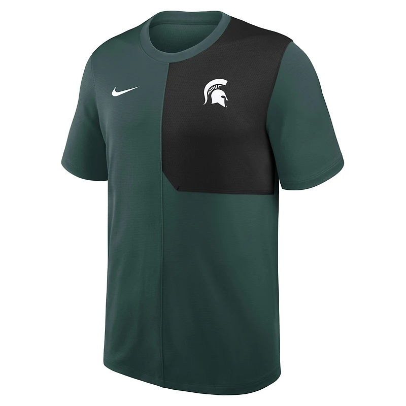 Maillot d'entraîneur Nike vert Michigan State Spartans 2025 Sideline UV Dri-FIT pour homme