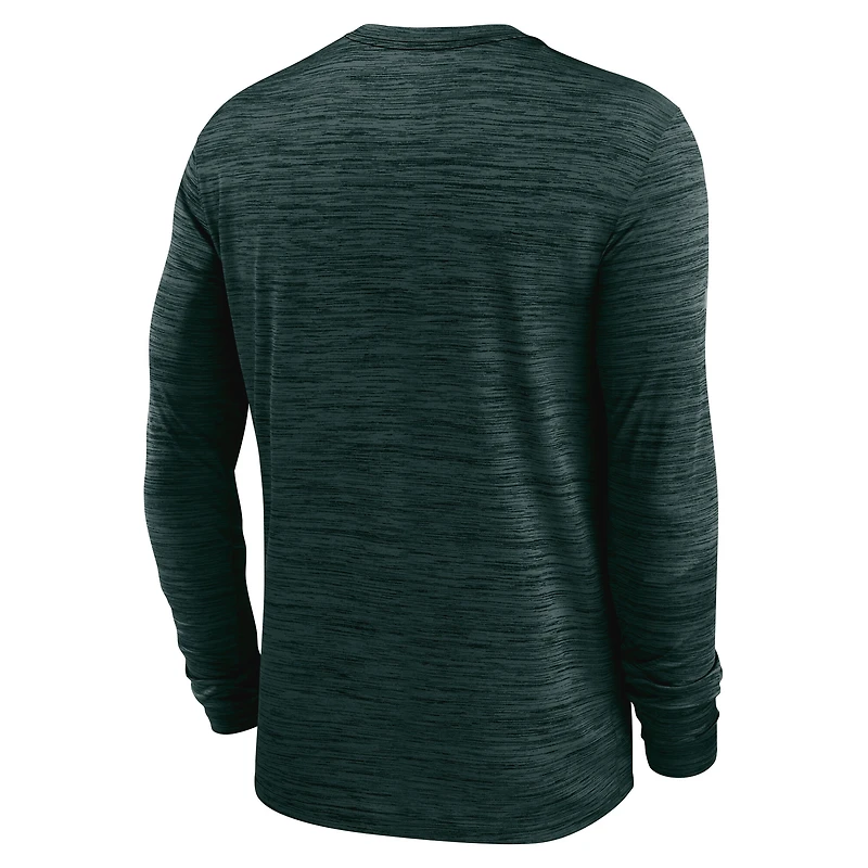 Men's Nike Green Michigan State Spartans 2025 Sideline Velocity Performance Long Sleeve T-Shirt