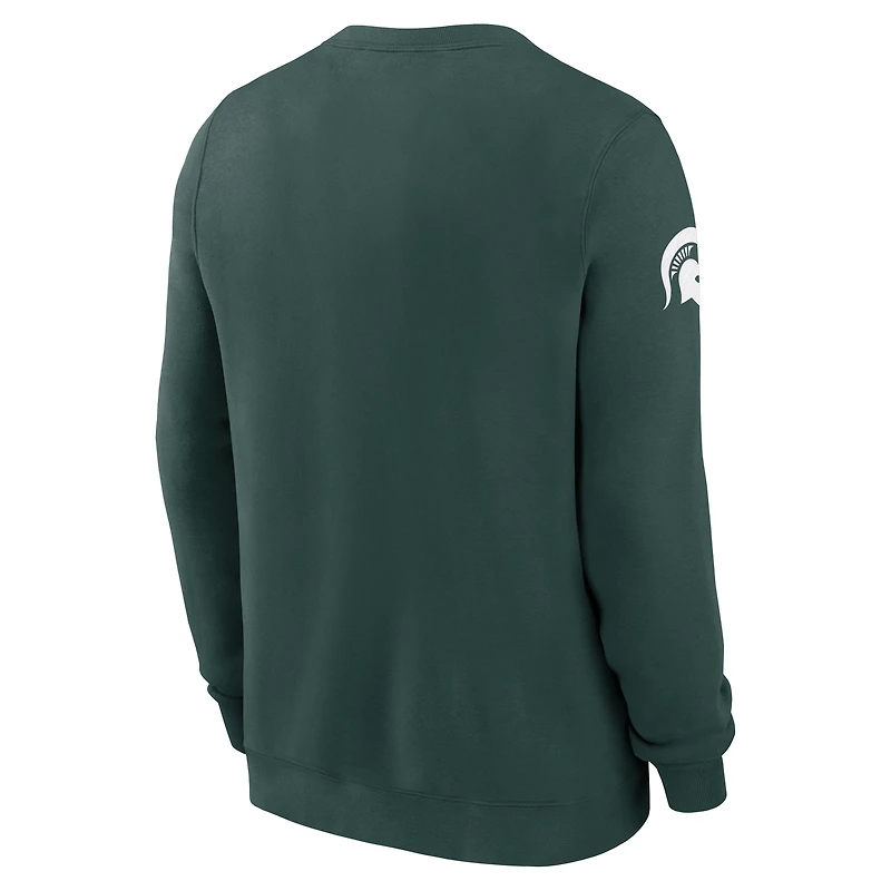 Men's Nike Green Michigan State Spartans 2026 Sideline Club Sweatshirt