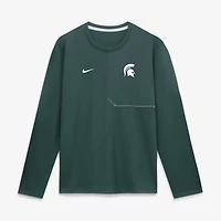 T-shirt à manches longues Nike Green Michigan State Spartans 2026 Sideline Coaches UV Dri-FIT pour homme