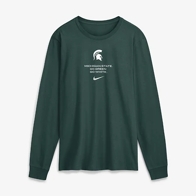 T-shirt à manches longues Nike Green Michigan State Spartans 2026 Sideline Dri-FIT pour homme