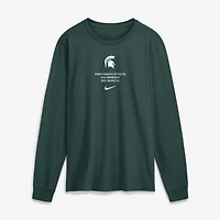 T-shirt à manches longues Nike Green Michigan State Spartans 2026 Sideline Dri-FIT pour homme