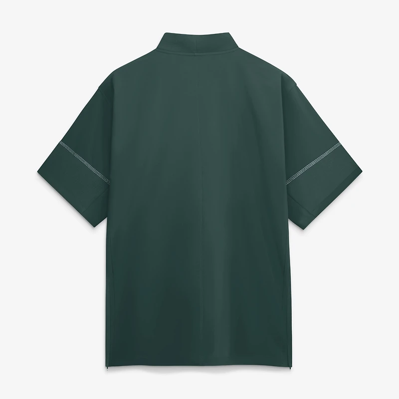 Veste d'entraîneur Nike verte pour homme, Michigan State Spartans 2026 Sideline, manches courtes et fermeture éclair au quart.