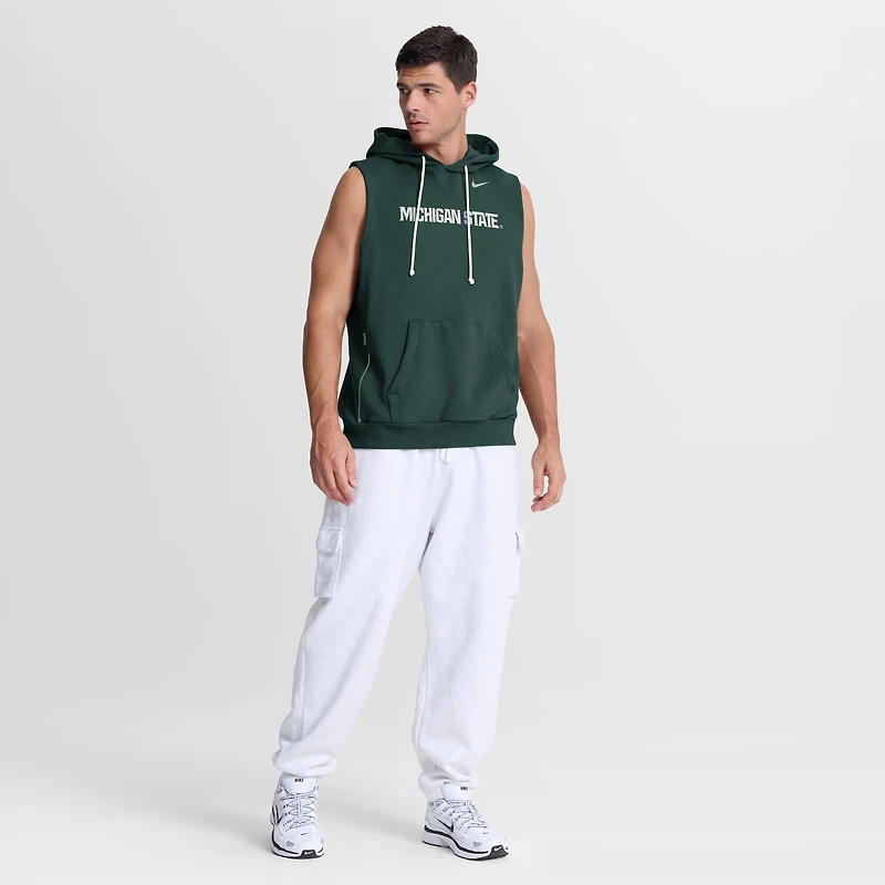 Men's Nike  Green Michigan State Spartans 2026 Sideline Sleeveless Dri-FIT Hoodie