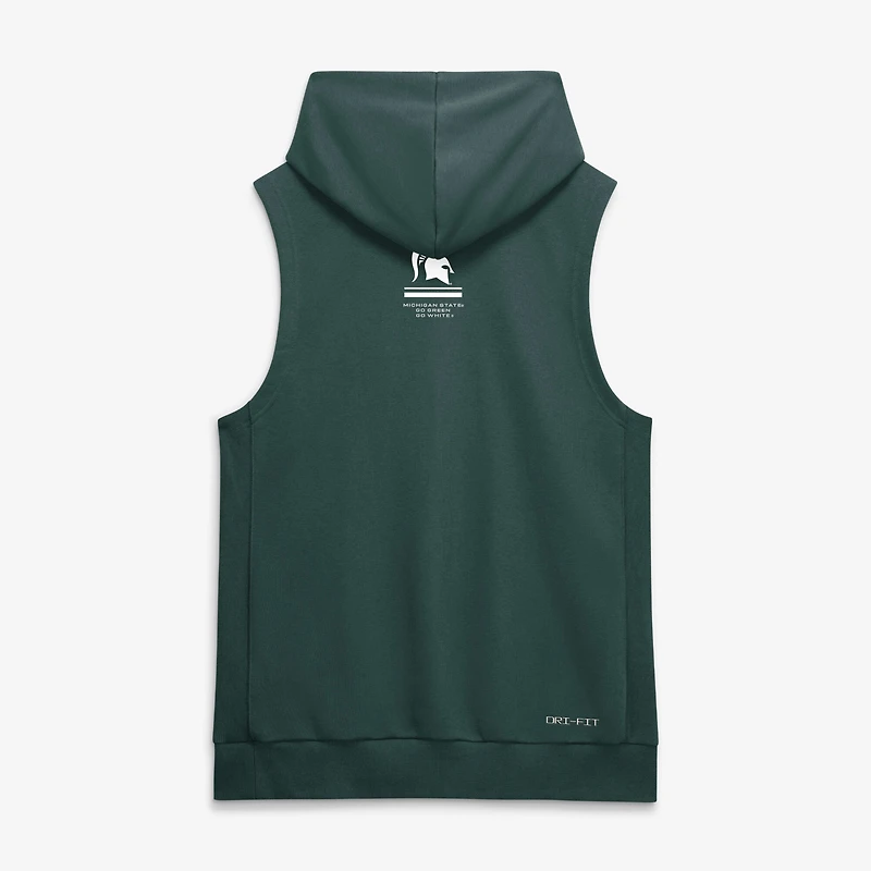 Men's Nike  Green Michigan State Spartans 2026 Sideline Sleeveless Dri-FIT Hoodie