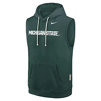 Sweat à capuche sans manches Nike vert Michigan State Spartans 2026 Sideline pour homme, technologie Dri-FIT