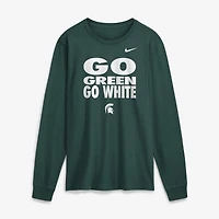 Men's Nike  Green Michigan State Spartans 2026 Sideline Slogan Dri-FIT Long Sleeve T-Shirt