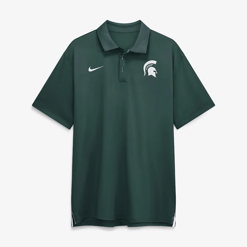 Men's Nike Green Michigan State Spartans 2026 Sideline Tour Dri-FIT Polo