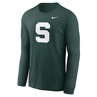 T-shirt à manches longues avec logo alternatif des Michigan State Spartans Nike gris chiné pour hommes