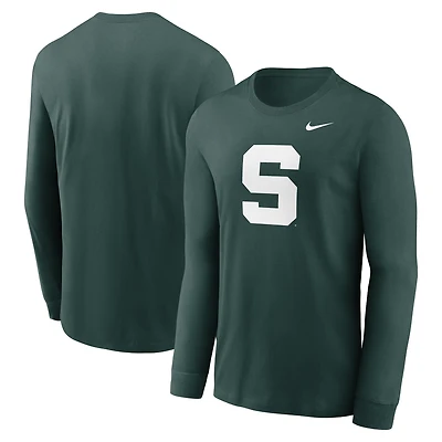 Men's Nike Heather Gray Michigan State Spartans Alternate Logo Long Sleeve T-Shirt