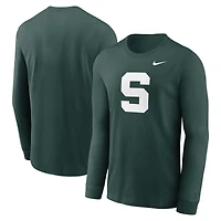 Men's Nike Heather Gray Michigan State Spartans Alternate Logo Long Sleeve T-Shirt