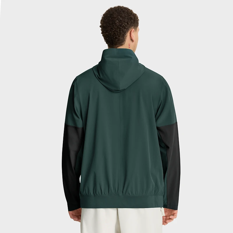 Men's Nike Green Michigan State Spartans Anorak Half-Zip Hoodie Jacket