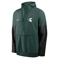 Men's Nike Green Michigan State Spartans Anorak Half-Zip Hoodie Jacket