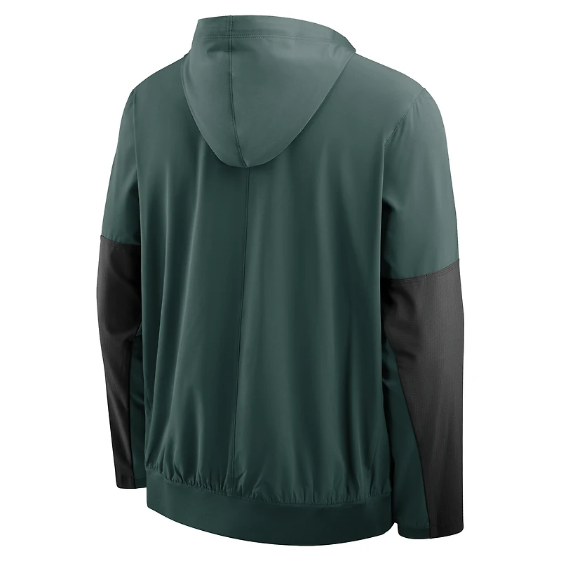 Men's Nike Green Michigan State Spartans Anorak Half-Zip Hoodie Jacket