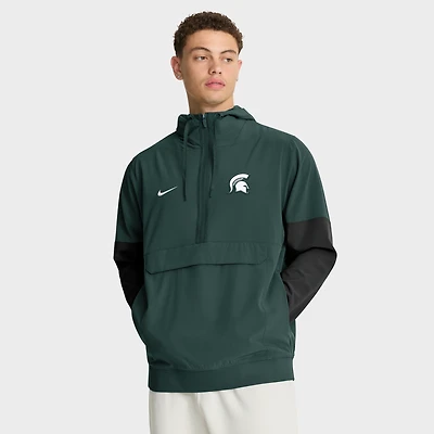 Men's Nike Green Michigan State Spartans Anorak Half-Zip Hoodie Jacket